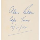 Paton (Alan) Cry, the Beloved Country, first American edition, signed by the author, dated …