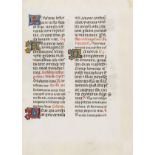 Italian Prayer Book.- Single leaf from an Italian Prayer Book, illuminated manuscript in Latin, …