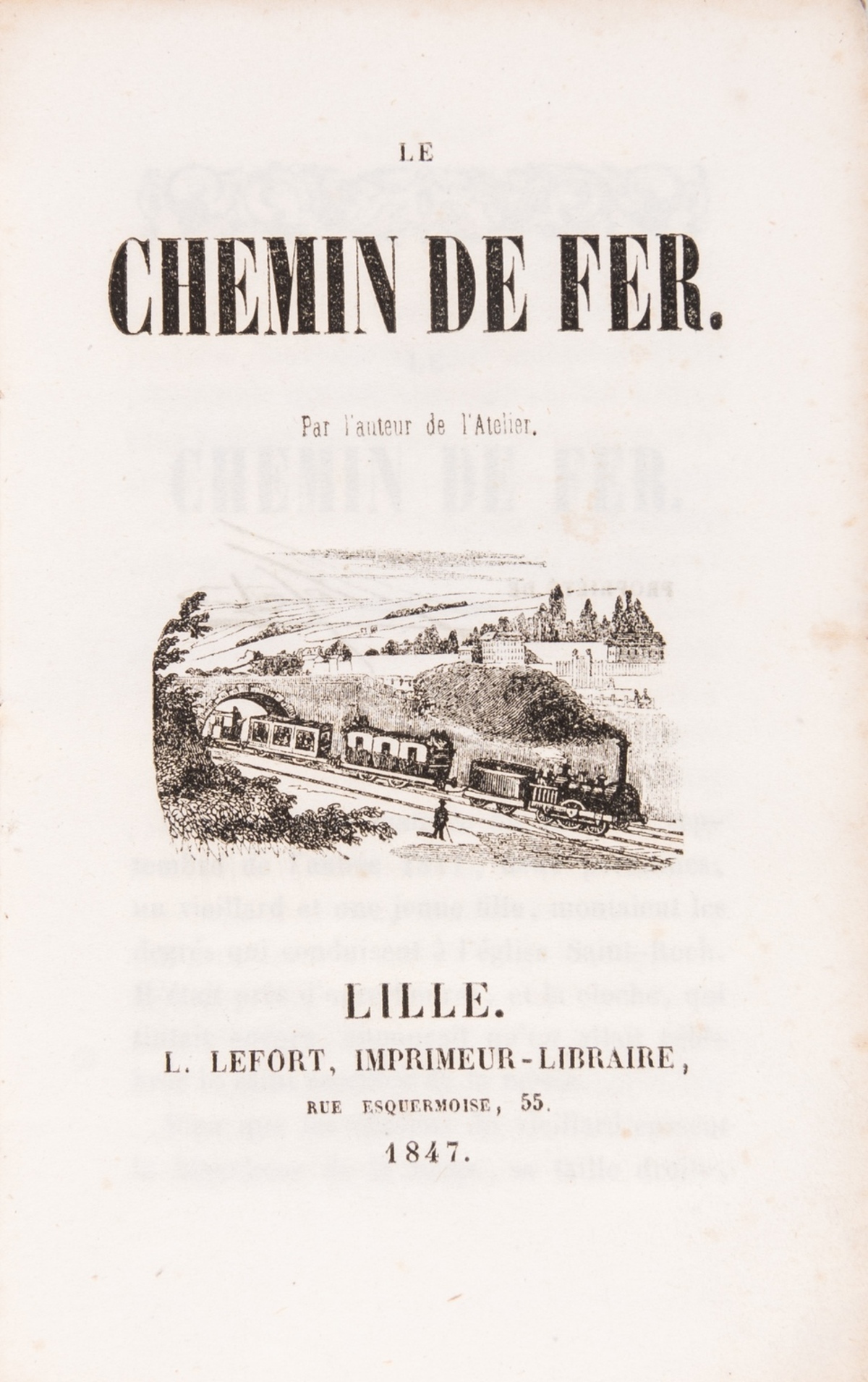 [Emery (Marie)] Le Chemin de Fer, first edition, original printed yellow wrappers, Lille, 1847 & …