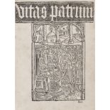 English Incunable leaf.- Jerome (Saint) Vitas patrum, translated by William Caxton, single leaf …