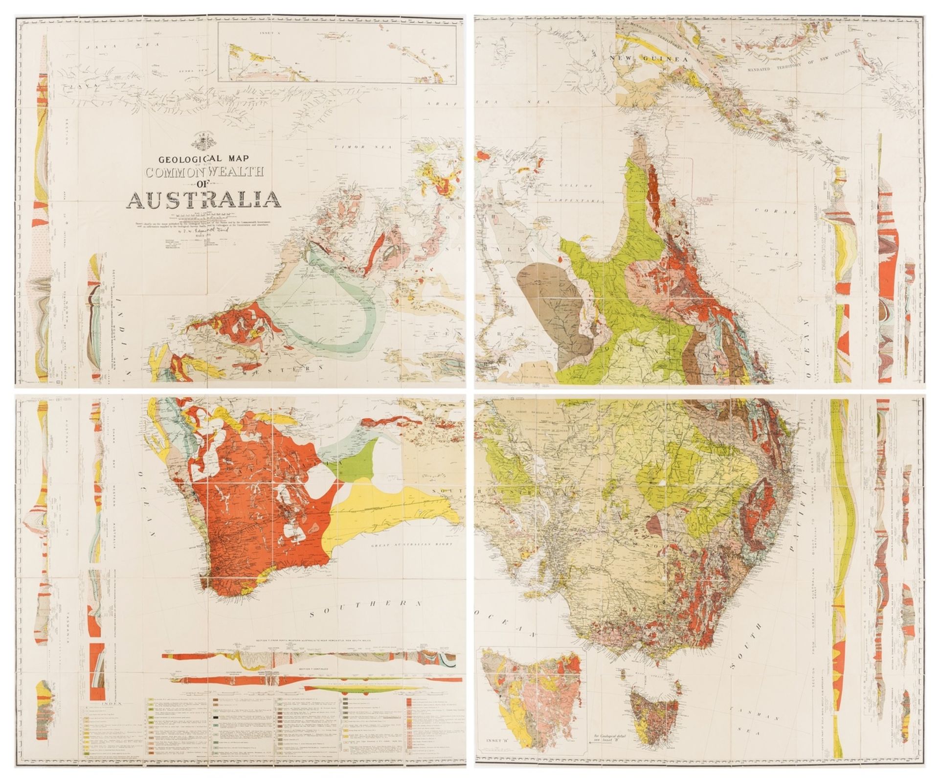 Australia.- Geology.- David (Sir Tannatt William Edgeworth) Geological Map of the Commonwealth of …