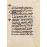 Dutch Book of Hours.- Single leaf, illuminated manuscript in Latin, on vellum, [Utrecht], [c. 1450].