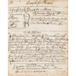 Veterinary recipes.- Huxley (Thomas) [Collection of recipes], manuscript, c. 40pp. excluding …