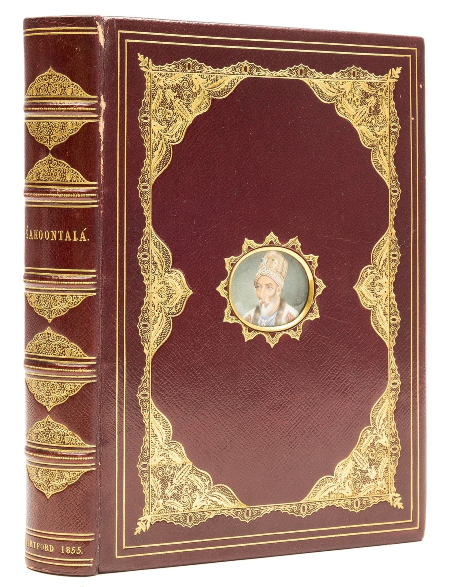 Binding.- Williams (Monier) Sakoontala; or, The Lost Ring, Cosway-style binding with portrait …