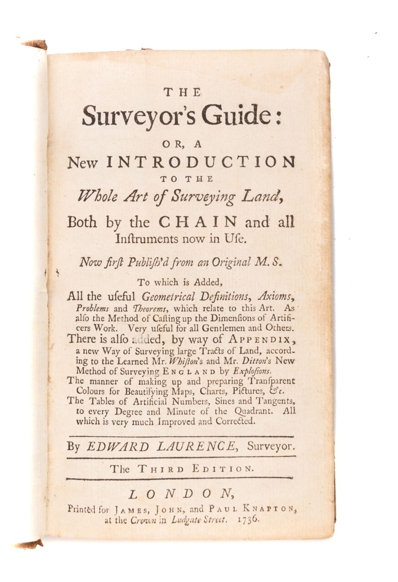 Laurence (Edward) The Surveyor's Guide, third edition, engraved plates, James, John, & Paul …