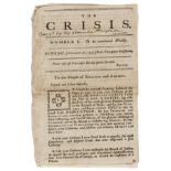 American Revolution.- [Moore (William, editor)] The Crisis, No. 1 only, first edition, drophead …