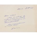 Beckett (Samuel) Autograph Letter signed to "Cher Alain" concerning his translation of his …