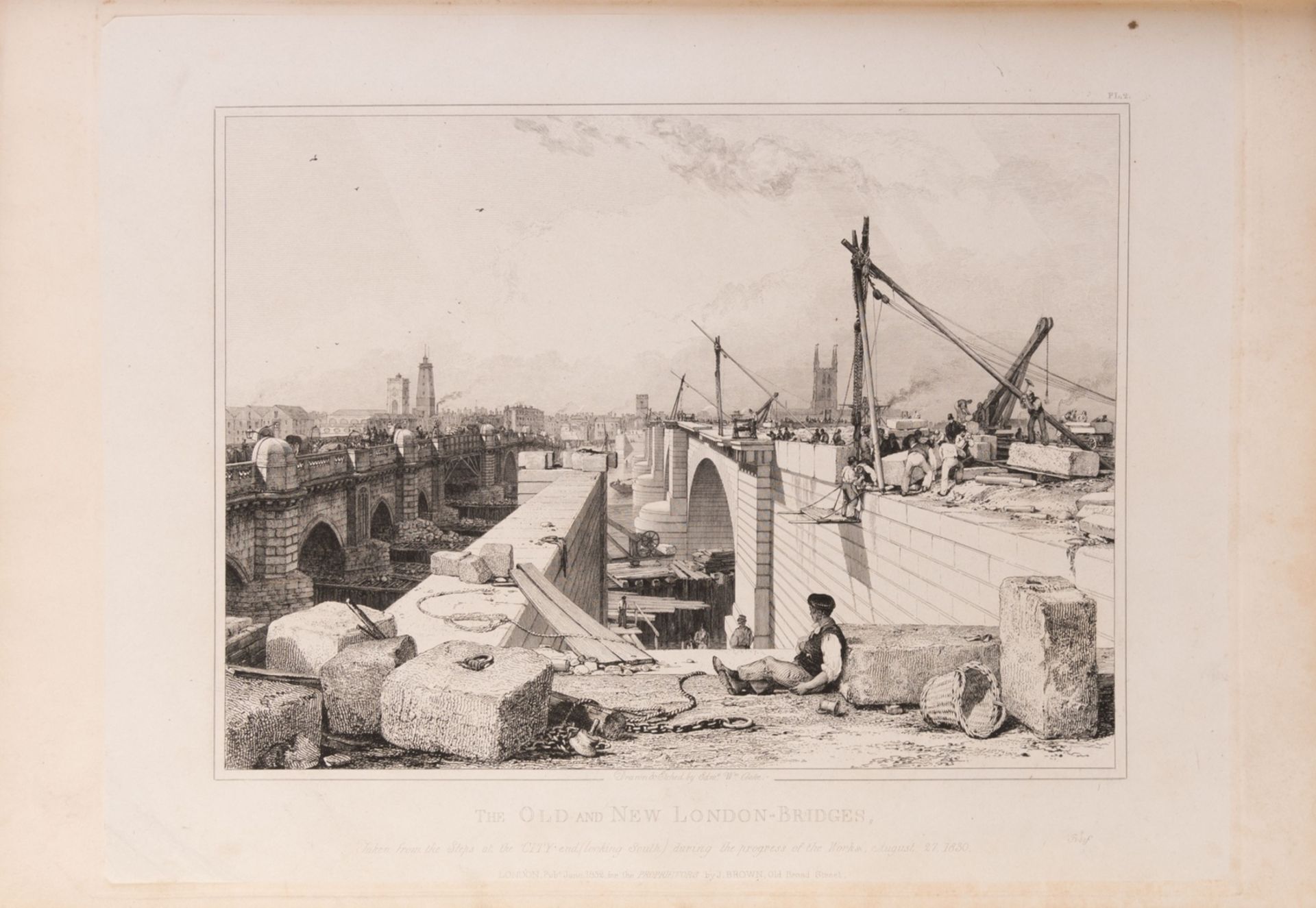 Cooke (Edward William) & George Rennie. Views of the Old and New London Bridges, first edition, 12 …