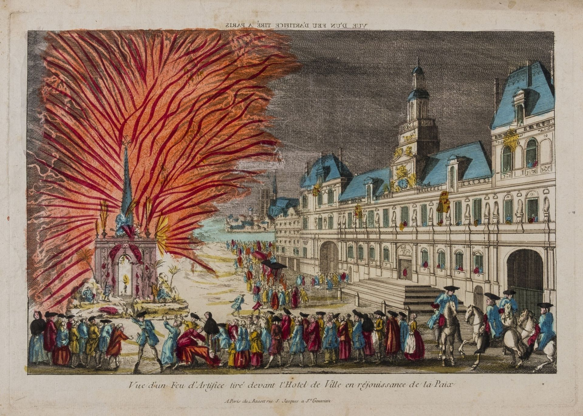 Fireworks.- Laurie & Whittle (publishers) A View of ye Grand Theatre & Fireworks erected on ye … - Image 2 of 2