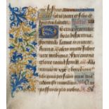 French Workshop.- Single leaf from an illuminated Book of Hours, manuscript in Latin, [France], …