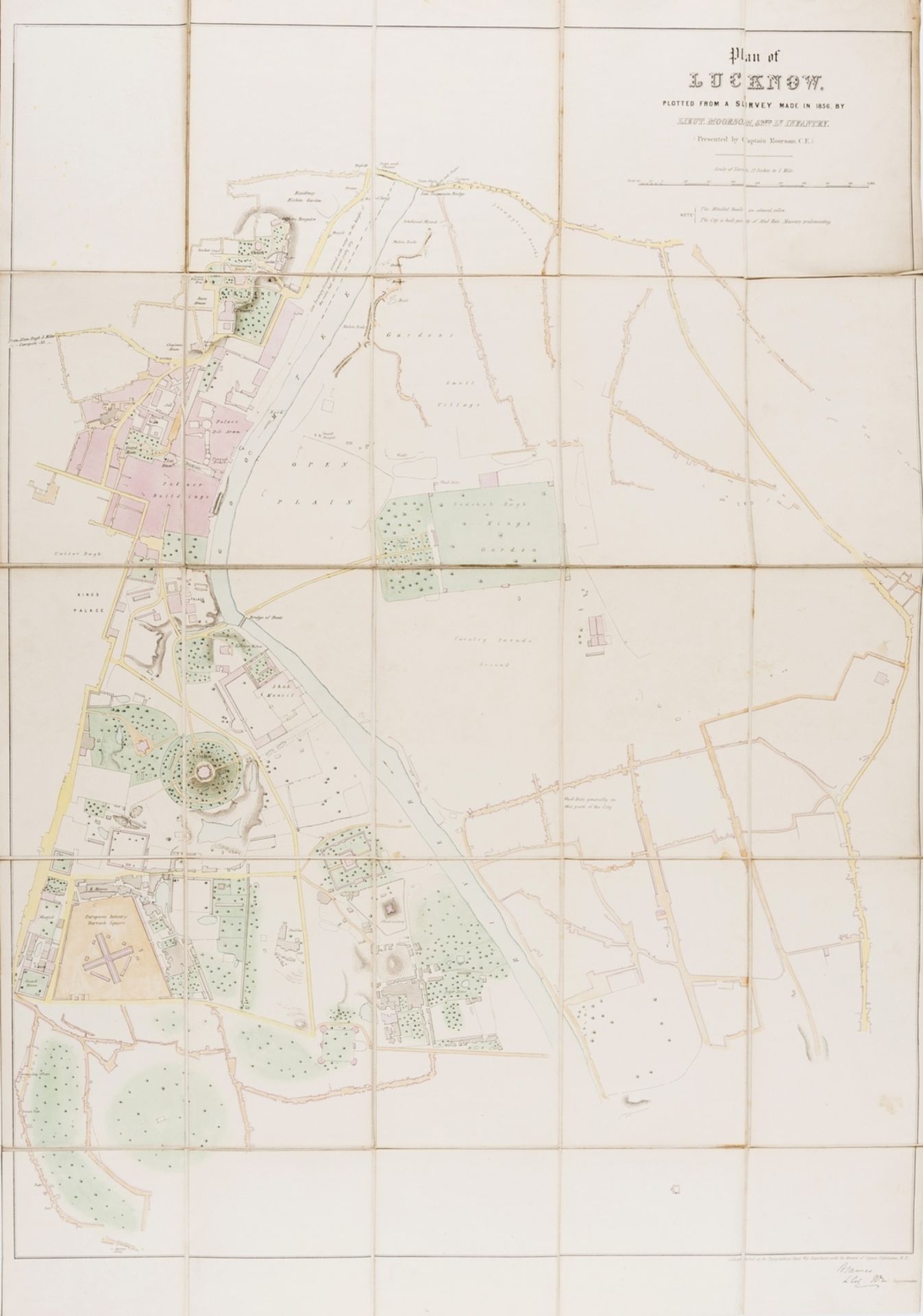 India.- Topographical Department (War Office) Plan of Lucknow, plotted from a survey made in 1856, …