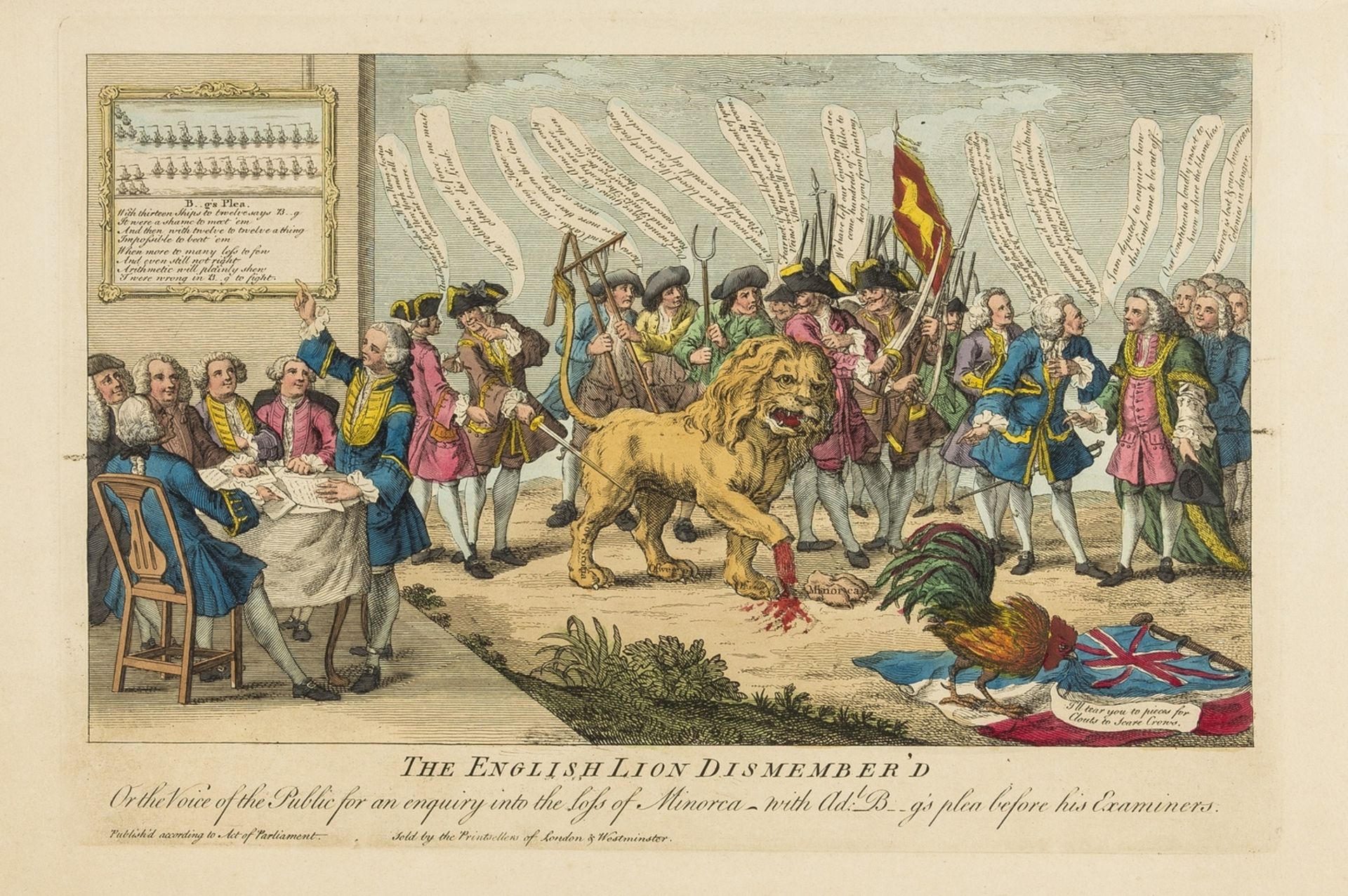 Caricatures.- Colley (Thomas) The English Lion Dismember'd, [1780]; and two other caricatures (3)