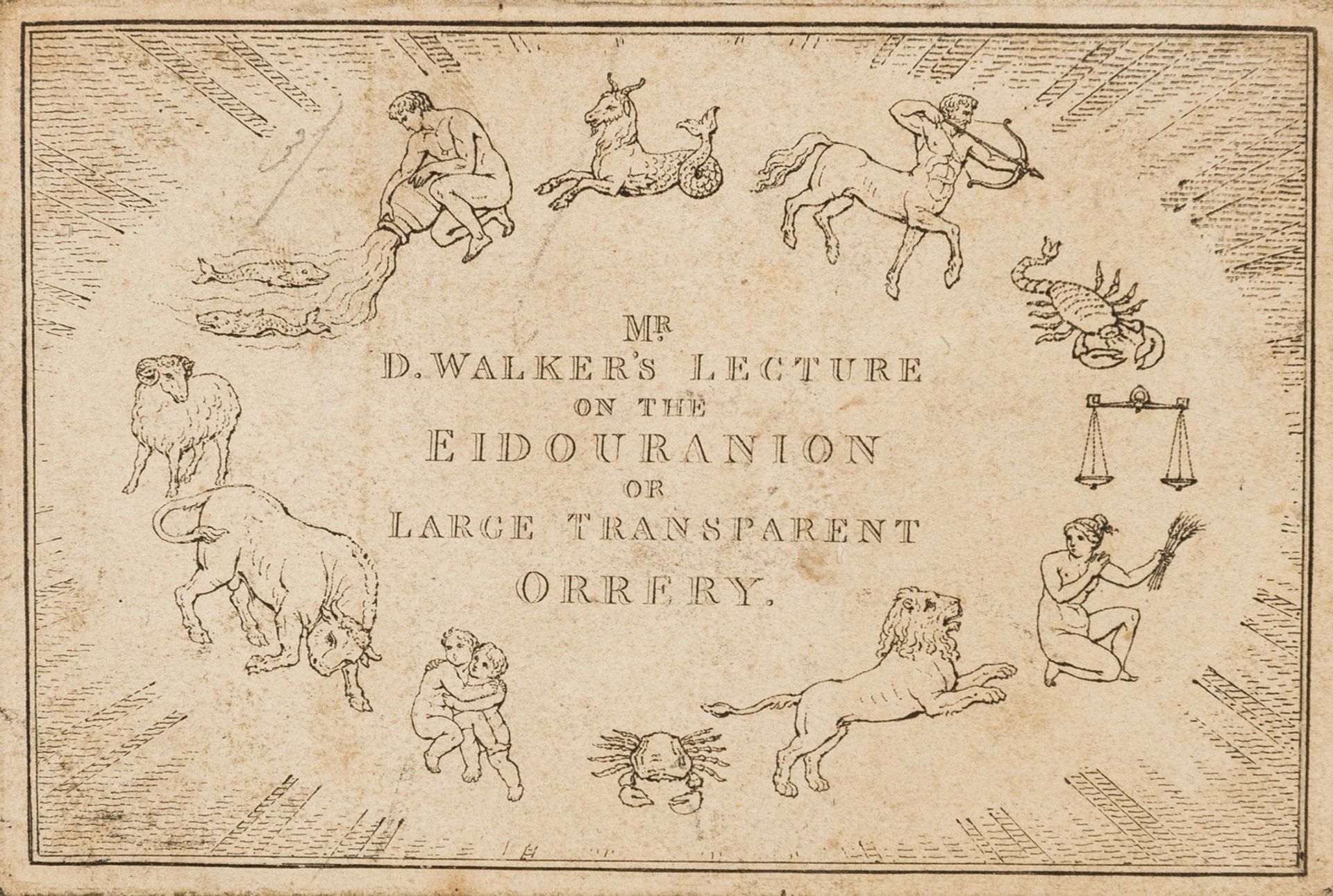 Orrery.- Walker (Deane, astronomer) Mr D Walker's Lecture on the Eidouranion or Large Transparent …