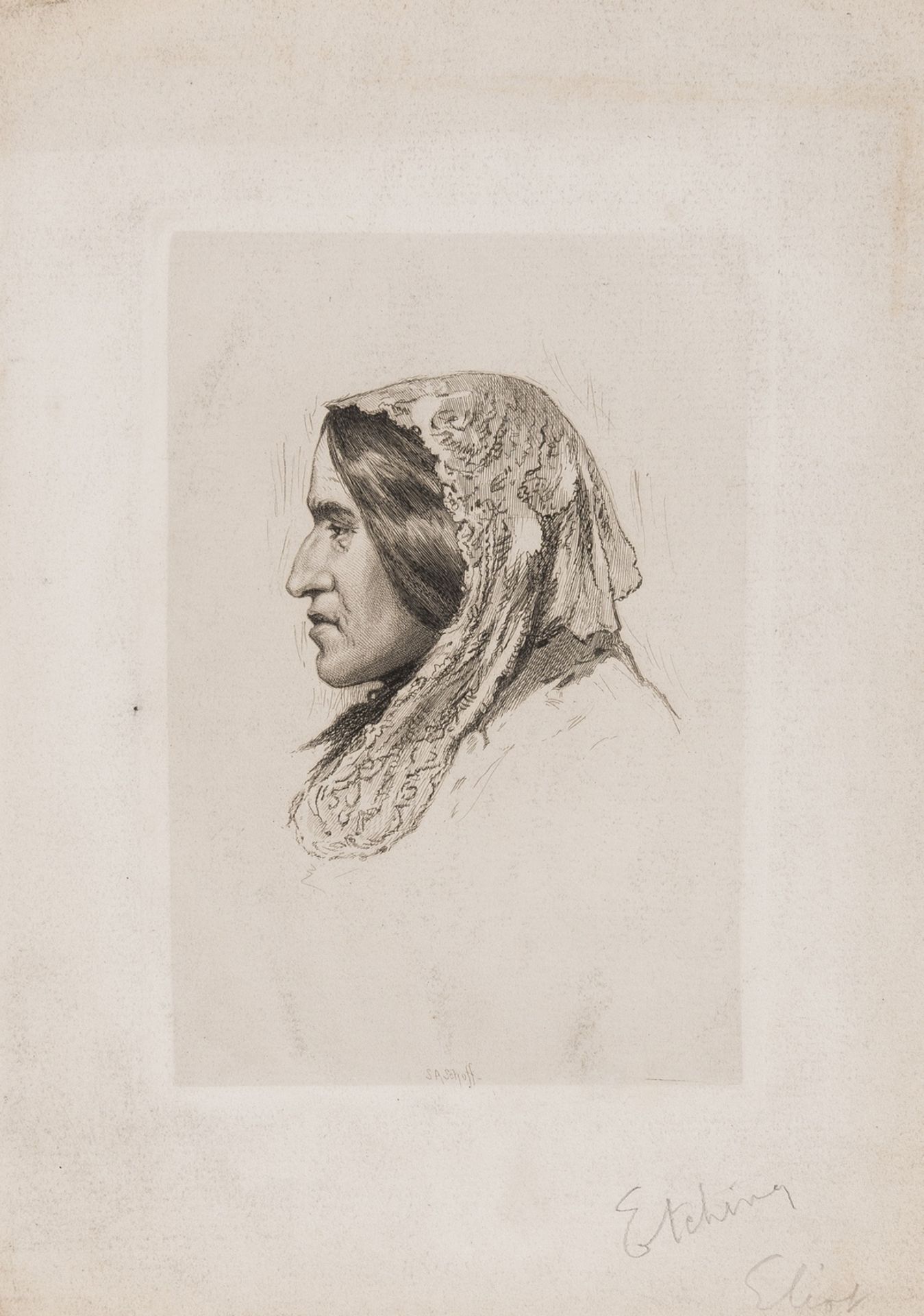 Literary portraits.- Collection of ten portraits of authors by various hands, [19th century] (10)