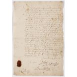 Charles I.- Letter signed by the Commissioners of the Admiralty to Sir Edward Conway, Vice-Admiral …