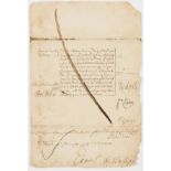 Walpole (Sir Robert, first Earl of Orford, Prime Minister) Treasury document authorising payment …