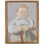 Frederick Etchells (1886-1973) Caricature portrait of Evelyn Waugh as a child, wearing a pale blue …