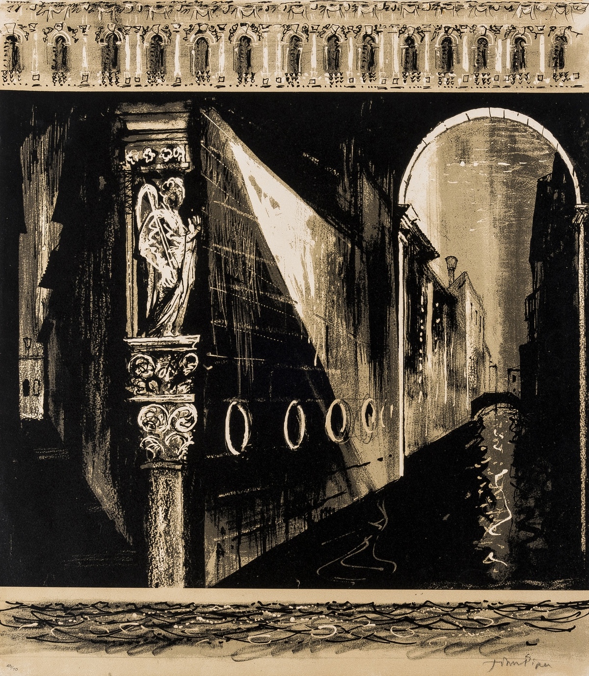 John Piper (1903-1992) Death in Venice: side panel left (Levinson 224)