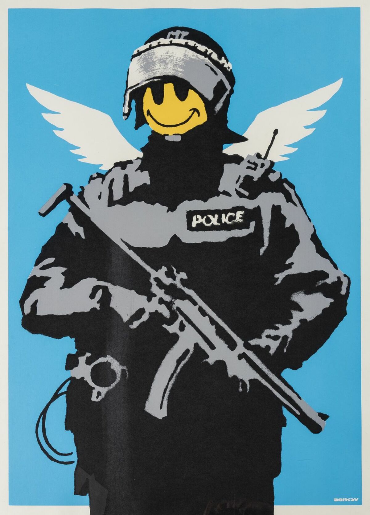 Banksy (b.1974) Flying Copper