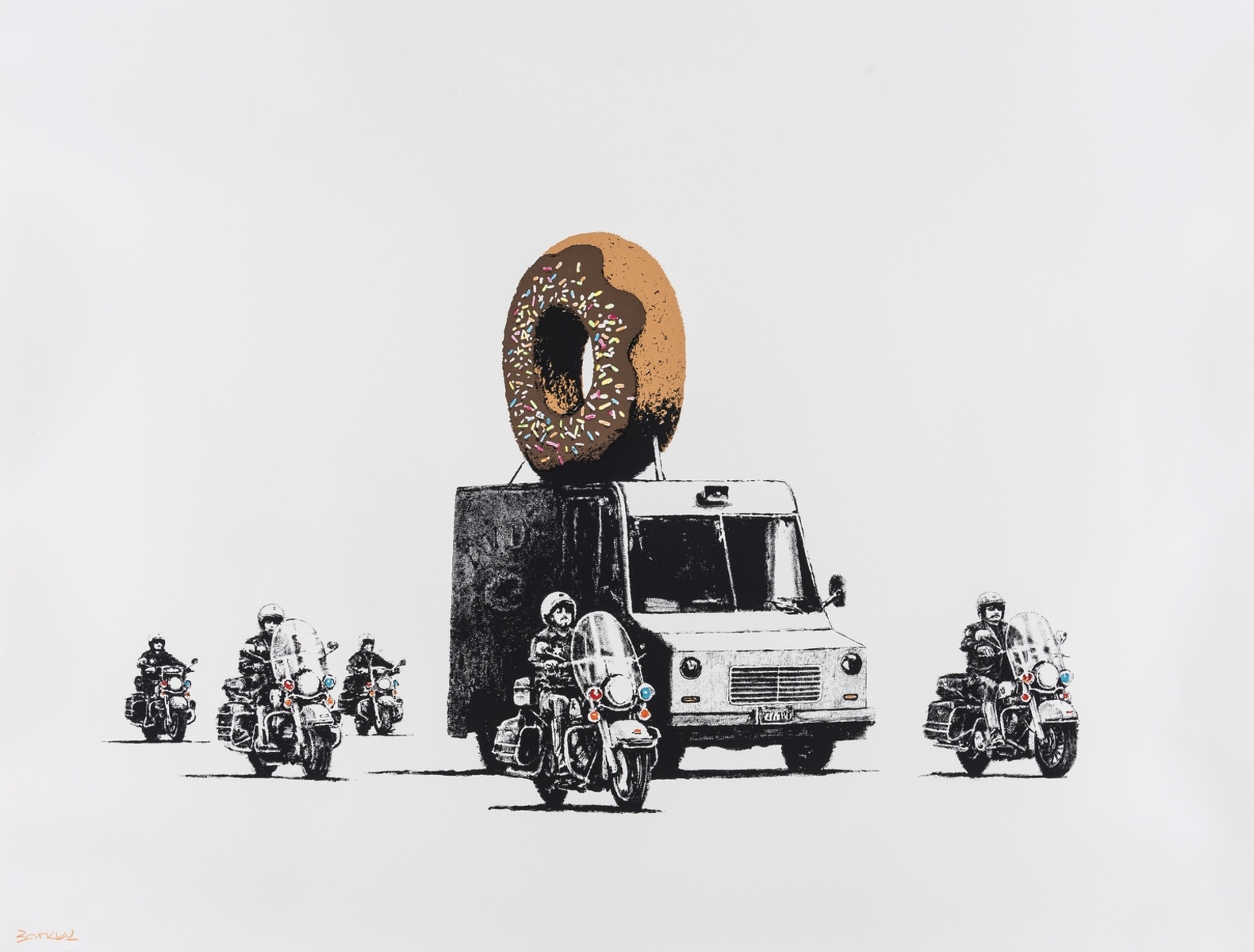 Banksy (b.1974) Donuts (Special Edition - Chocolate)