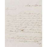 Peninsular War.- Downie (Sir John) Letter signed to John Charles Herries, 1812, on fighting in …