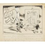 Churchill and India.- [Fearon (Percy Hutton)] "Poy". The Critic, pen and ink cartoon, signed, …