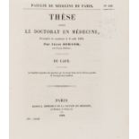 Coffee.- Jomand (Jules) Du Café. Thèse pour le Doctorat en Médecine, Paris, Bignoux, 1860.