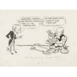 Churchill.- Fearon (Percy Hutton) "Poy". Grateful and Comforting, pen and ink cartoon, [April …