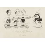 Churchill.- Fearon (Percy Hutton) "Poy". A Gesture of Economy, pen and ink cartoon, 1927; and …