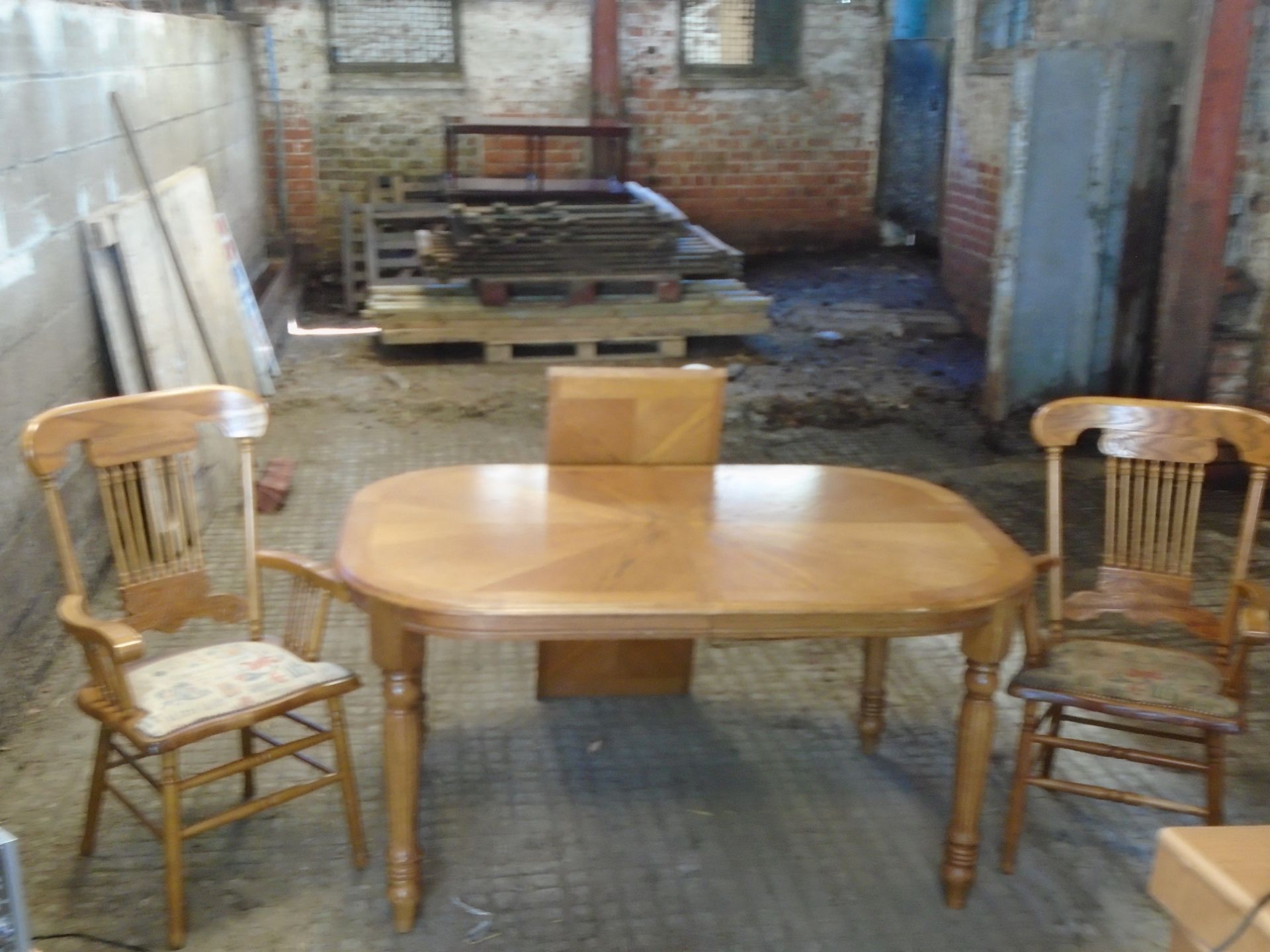 Extending dining table & 2 chairs