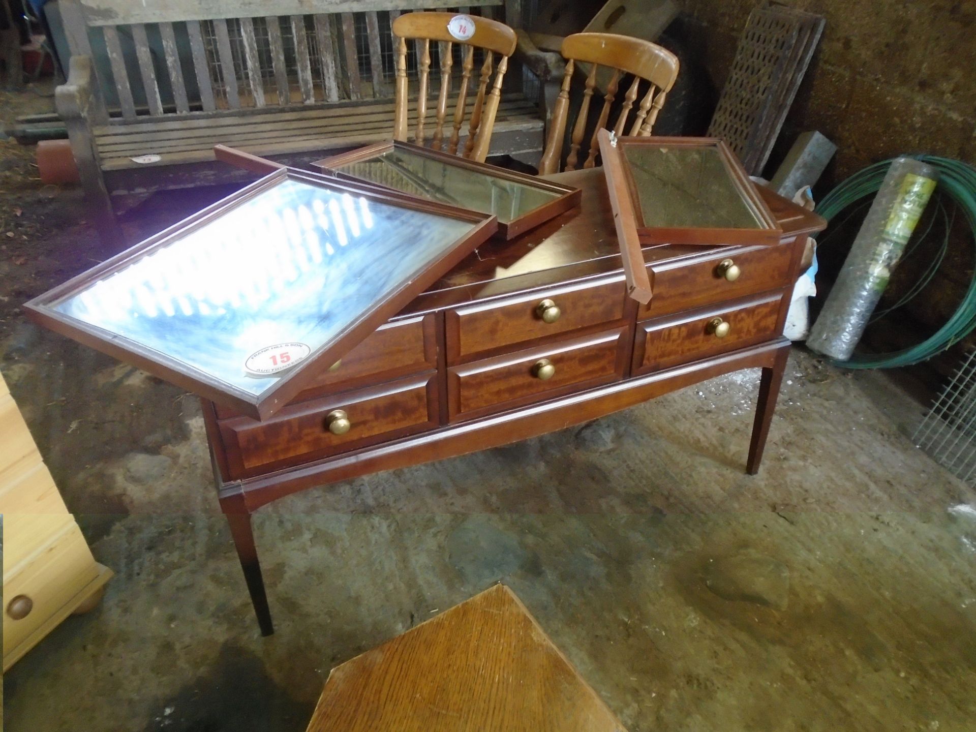 Dressing table with mirrors