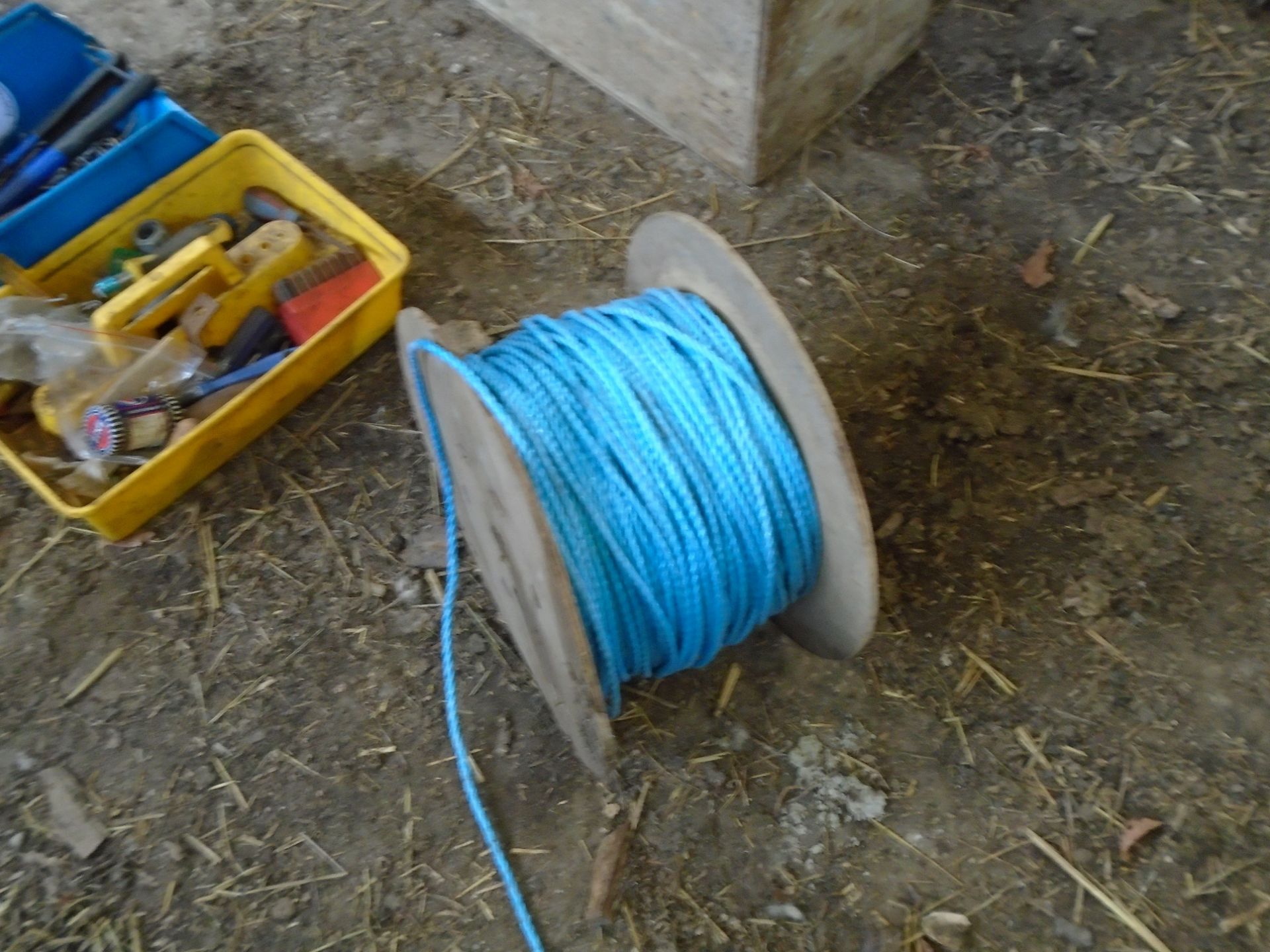 Reel of blue rope