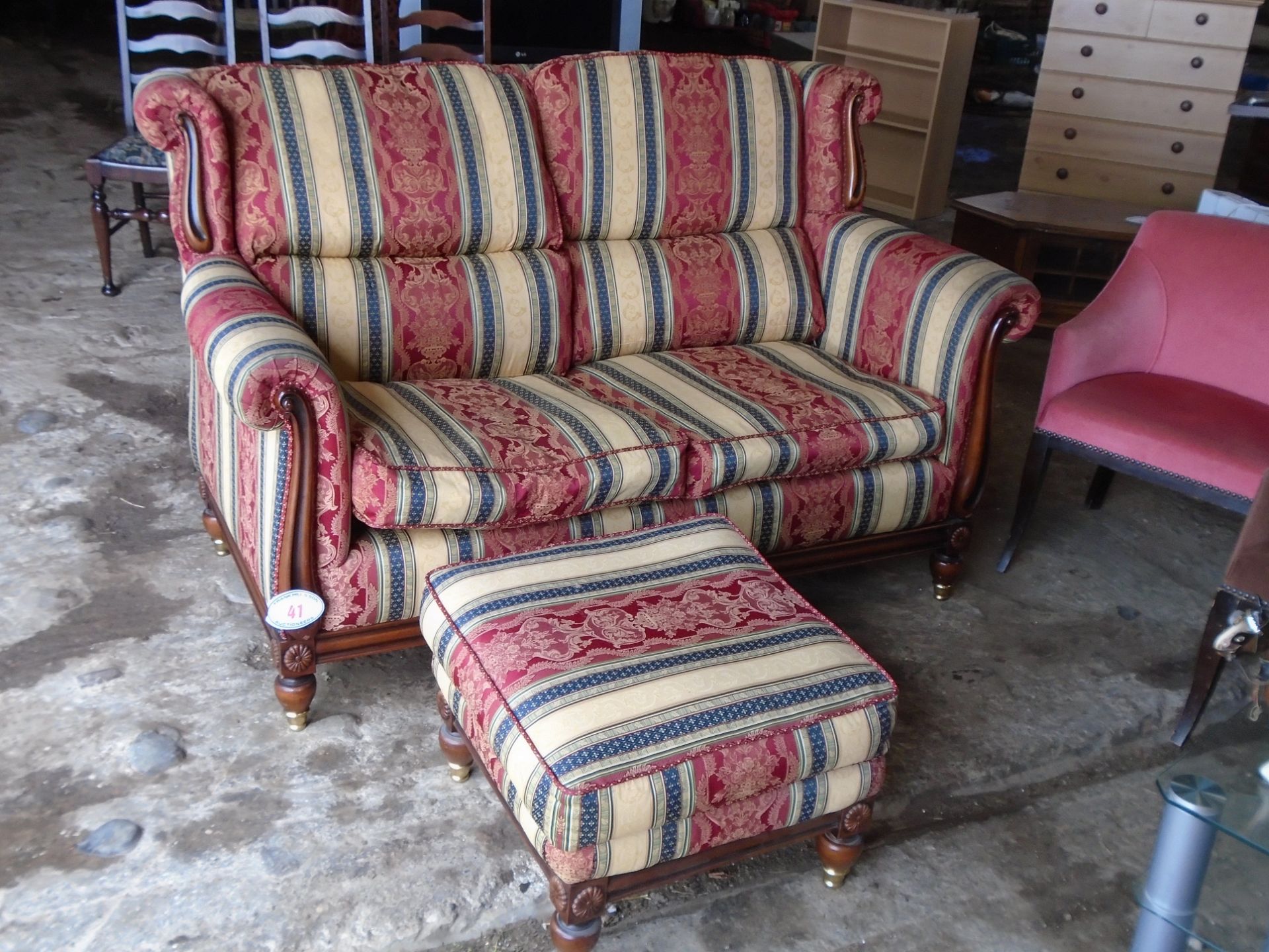 Settee & foot stool