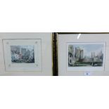 Two framed prints to include Old fish Market Close, Edinburgh & Abbey of Arbroath, 20 x 15cm (2)