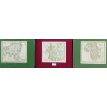 Andrew Bell for Encyclopedia Britannica, three coloured engraved maps to include Russia Moscovy,