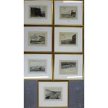 A collection of seven William Daniell engraved coloured prints, to include a View of Ayr etc, in