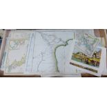 Asia - A quantity of unframed maps and charts to include India, Japan, China and the East Indies