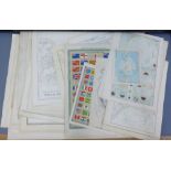 A quantity of unframed Maps and Charts of the World to include 'Different Projection' and '