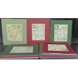 A quantity of 18th century engraved coloured maps of English County's, by Thomas Kitchin, in