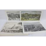 A quantity of reproduction Edinburgh unframed prints to include General View of the City from Calton