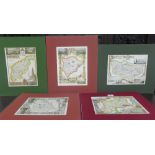 The Counties of England, a quantity of 19th century coloured maps drawn and engraved by Thomas