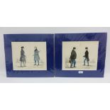 Modern Athentians, Benjamin William Crombie, pair of framed coloured prints, in mounts, 31 x 25.5cm,