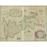 British Isles: Insularum Brittanicarum accurata delineatio ex Geographics Conatibus, coloured map,