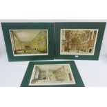 Mansions of England by Joseph Nash, a group of three stone litho coloured prints to include Hall,