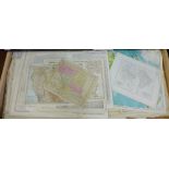 America - A quantity of unframed maps and charts to include 'California', 'Tennessee', etc., (a lot)