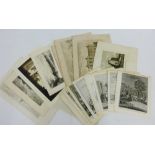 A collection of unframed engraved prints and book plates etc., (a lot)