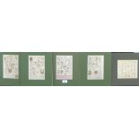 A collection of 18th century coloured Road Maps by Owen & Bowen, unframed (5)