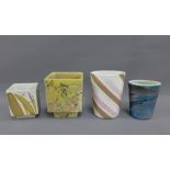 Collection of Margery Clinton studio pottery to include two small square pots and two square