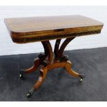 Georgian Scottish rosewood card table in the manner of William Trotter, 76 x 98cm