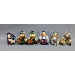 Set of six Marlo Hamilton 'Clans of Scotland' pottery figures, 9.5cm high, (6)